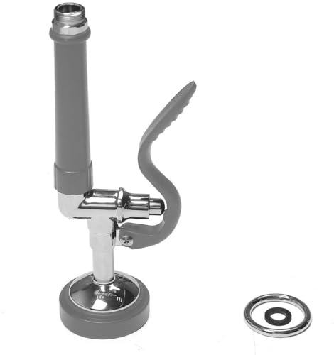 MSTJRY Commercial Sink Sprayer Pre Rinse Sprayer Valve with Handle Grip Assembly,1.42 GPM High Pressured Commercial Dish Sprayer for Replacement Kit of Commercial Faucet, Polished Chrome (Gray)