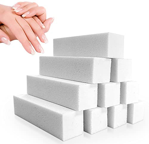 Nail Buffer Block for Gel Nails Prep White Block Nail Buffer 10 Pcs Great Nail Buffer Block for Natural Nails UK Company Nail Sanding Blocks Files and Buffers 4 Way Professional Nail Buffer Nail File