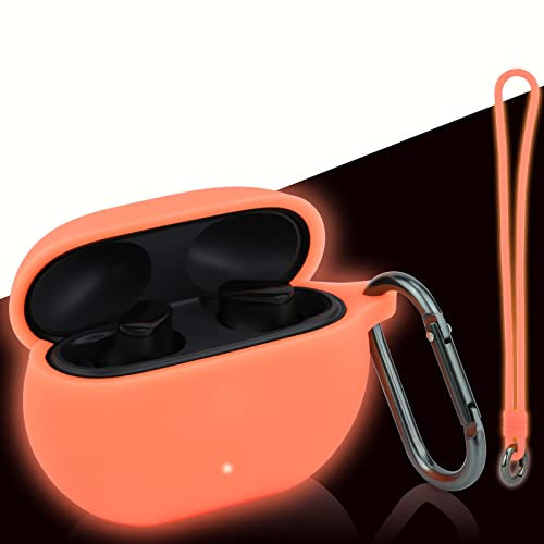 LEFXMOPHY Glow Orange Cover Case Replacement for Apple Beats Studio Buds 2021 New Wireless Earbuds, Heavy Duty Silicone Skin Carrying Protective Protector Sleeve for Women, Girl Glow in Dark