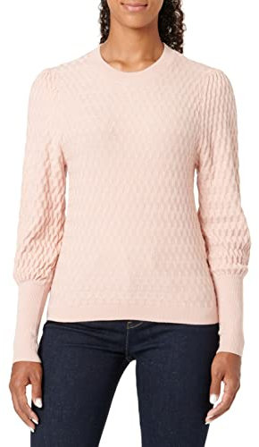 ONLY ONLFAYE L/S PUFFSLEEVE Pullover CC KNT Sweater, Rose Smoke/détail : mélangé, M Femme
