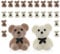 Prasacco 24 Stück Mini Teddybären, 20mm Beflockte Teddybär Plüsch Gefüllte Kleine Bär-Puppe für DIY-Schlüsselanhänger Geburtstag Hochzeit Abschluss Dekorationen Partygeschenk (12 Braun + 12 weiß)