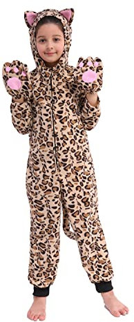 Sincere Party pile Gatto Tutina Costume Gatto leopardo Halloween Costume per bambini X-Grande(10-12)