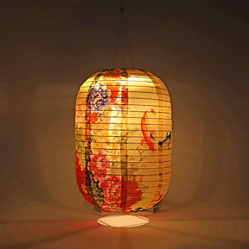 SPEPROECO 25cm Solar Lanterns LED Light Nylon Cloth Chinese Hanging Lanterns Lamp Waterproof Japanese Lanterns for Outdoor Garden Wedding Holiday Party Decoration