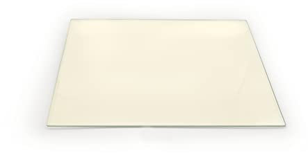 Clear Glass Chopping Board with Plain Cream Print - Size 40cm x 30cm - Non Slip Glass Worktop Savers for Kitchen - Great Worktop Protector for Any Food prep