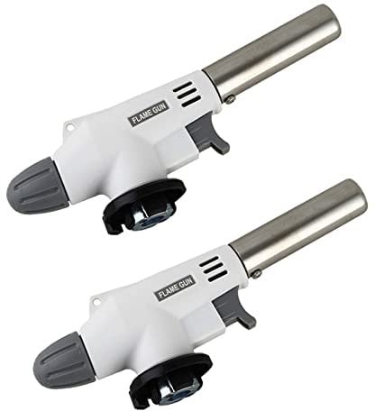 2 Pieces Kitchen Blow Torch Cooking Blow Torch Gas Torch Flame Adjustable Gas Butane Culinary for Home and Outdoor, Baking, Cooking, Camping and BBQ