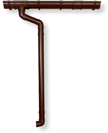 Dachrinnen Set | Flachdach Pultdach (1-Seite) bis 500cm | Kunststoff RG100 DN60 in 3 Farben | Regenrinnen Komplettset | Braun Weiss Anthrazit (Braun)