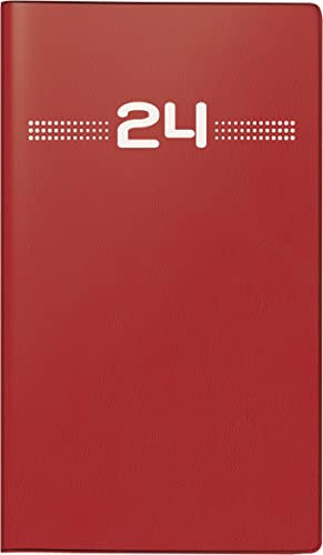 rido/idé Monatskalender Modell Miniplaner d 15 2024 2 Seiten = 1 Monat Blattgröße 8,7 x 15,3 cm rot