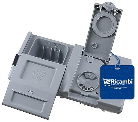 eRicambi, Elettrodosatore Distributore Detersivo Brillantante Lavastoviglie Compatibile Con Ariston Indesit Hotpoint, Dimensioni: 165x84x44 (mm), Modelli Compatibili: ELTB6M124EU DIFP8T94Z