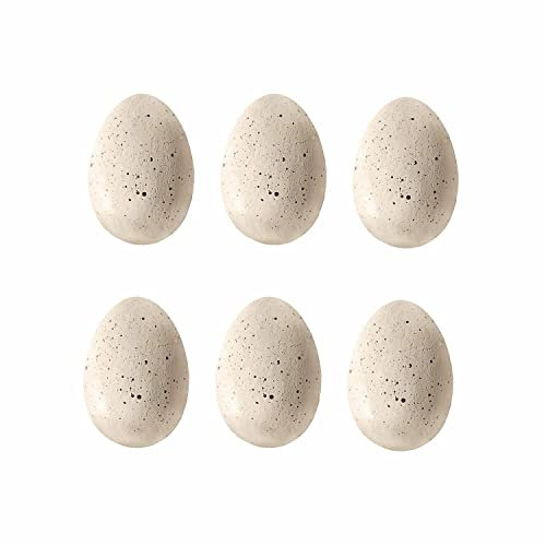 Loberon Deko-Ei 6er Set Trista, realistische Nachbildungen, Ostereier mit naturnahem Charakter, Ostern, Osterdekoration, Polyresin, beige