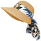 GizellMG Casquettes rétro Chapeau Paille Visières Femme Chapeau d'été Pliable Grande Bord avec Nœud pour Femme Fille Capline Vintage pour Plage 58CM Kaki