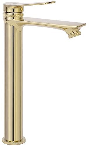 Rea VIRAL GOLD RUBINETTO LAVABO ALTO Miscelatore da bagno in ottone Miscelatore monocomando caldo e freddo regolabile (Oro)