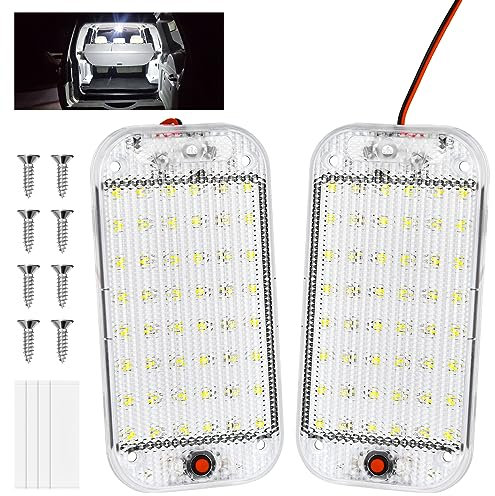 URAQT Luci LED da Tetto Interni Auto 12V 48 LED 800LM Super Luminosa Con Interruttore ON/Off - Lampada per Camper, Camion, Van, Barca, Rimorchio, Roulotte (2pz)