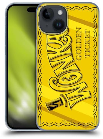 Head Case Designs Offizielle Willy Wonka and the Chocolate Factory Goldenes Ticket Grafiken Harte Rueckseiten Handyhülle Hülle Huelle kompatibel mit Apple iPhone 15
