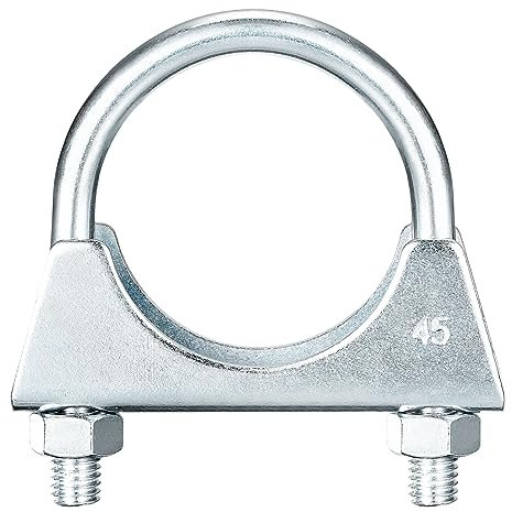 sourcing map Muffler U-Bolt Clamps for 45mm(1-3/4) Diameter Exhaust Tail Pipe, 1pcs Exhaust U Clamp Saddle Type U-Bolt Clamps