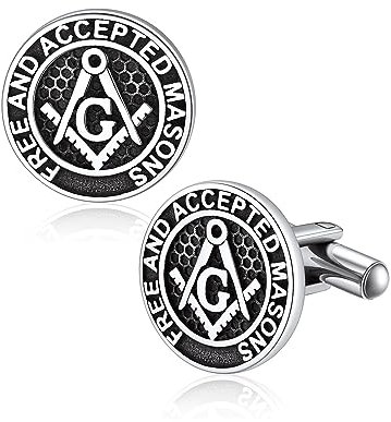 Bandmax Freimaurer Manschettenknöpfe Herren Manschettenknopf Edelstahl Cufflinks for Men Modeschmuck