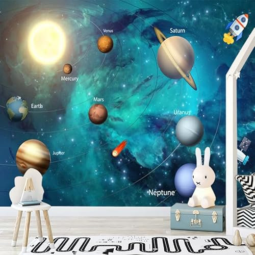 Papier Peint Panoramique 300X500Cm L'Univers Poster Mural Pour Salon Chambre Décoration Murale, Papier Peint Intissé 3D Chambre Enfant,Chambre Fille,Personnalisable