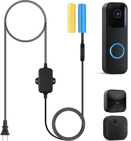 UYODM 6 m langes Ladekabel, Netzadapter für Blink-Video-Türklingel (ersetzt Batterie), Blink Outdoor 4 (4. Generation) & XT3, Türklingel-Transformator mit wetterfestem IP67-Stromkabel, Schwarz