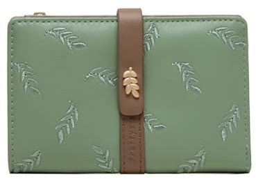 Zodors Portefeuille Femme, Porte Monnaie Femme en Cuir Fermeture Eclaire Portefeuille Anti RFID Blocage Porte Monnaie Porte-Chéquiers Porte-Cartes avec 8 Emplacements Pliable Portefeuille Femme(Vert)