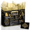 Yoirrat Geschenktüte zum 60. Geburtstag, für Damen und Herren, Vintage 1965, mit Grußkarten und Geschenkpapier für Partyzubehör, Schwarz / Gold