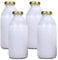 MEETOZ 4Pcs 500ml Glass Milk Bottles,with Pretty Gingham Lids Reusable Milk Bottle for Juices, Dressings, Sauces, Beverages, Decoration and Storage