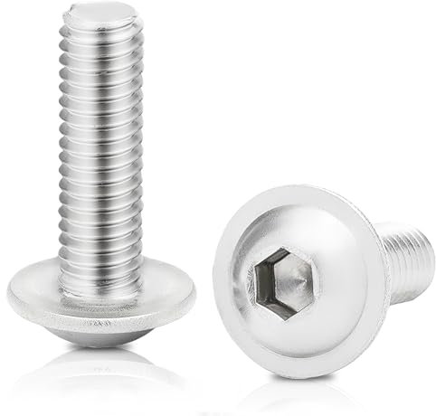 Tornillos de cabeza alomada, 40 unidades, M5, acero inoxidable, 20 mm y 12 mm, tornillos de cabeza plana, tornillos Torx con hexágono interior, tornillos hexagonales, tipo de accionamiento hexagonal