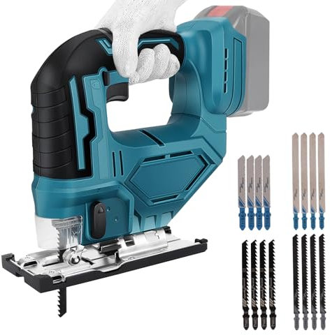 Professional 18V System Akku-Stichsäge für Makita 18V Lithium-Akku, Elektro-Stichsäge Schneller Blattwechsel für Holz, PVC, Sperrholz und Metall(Batterien nicht enthalten)
