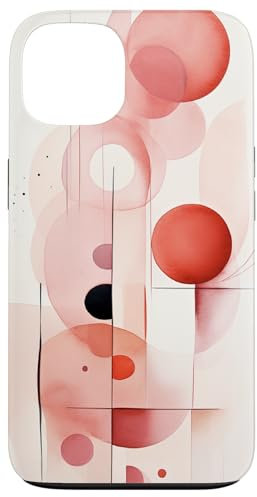 Minimal Blush Pink Abstract Shapes Watercolor Illustration Case for iPhone 13