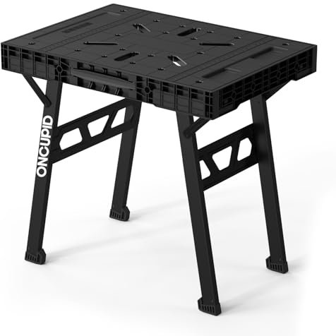 ONCUPID Express Klapp-Arbeitstisch, einfacher Aufbau, tragbarer klappbarer Arbeitstisch und tragbare klappbare Werkbank, 86,4 cm B x 63,5 cm T x 78,7 cm H, Leichter, vielseitiger Klemm-Arbeitstisch