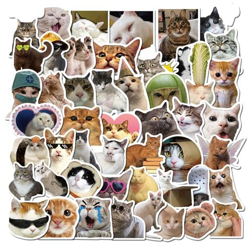 YANINEE 100 Stück Lustiges Katzen Sticker, SüßE Katzen Aufkleber Wasserfeste Vinyl Aufkleber