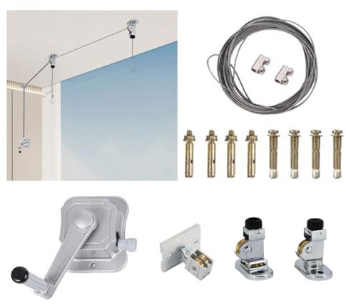 NAILONG Plant Pulley Retractable Hanger Adjustable Heavy Duty Hanging Pulleys for Garden Baskets Pots,Birds Feeder,Bike Hoists Ceiling Clothes Drying Rack Garage Ceiling Storage