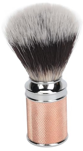 ANKROYU Nylon-Bartschaumbürste, synthetische Bartschaumbürste, weiche Haarschaum-Bartschaumbürste, Bartschaumbürste für Zuhause und Reisen (Roségold)