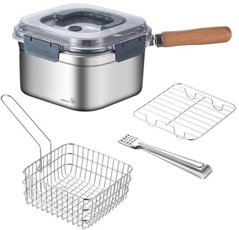 Ensemble de casseroles de Camping, Set de casseroles de Camping, Pot de Camping carré de 2500 ML - Ensemble de Cuisine Multifonctionnel pour randonnée, équipement de Camping, friteuse de Camping