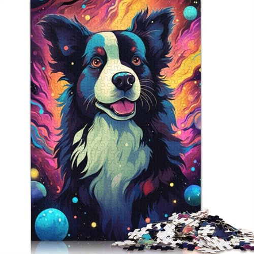 Lustiges Puzzle für Erwachsene, 1000 Teile, Border-Collie-Puzzle, Kartonpuzzle, tolles Geschenk für Erwachsene, 38 x 26 cm