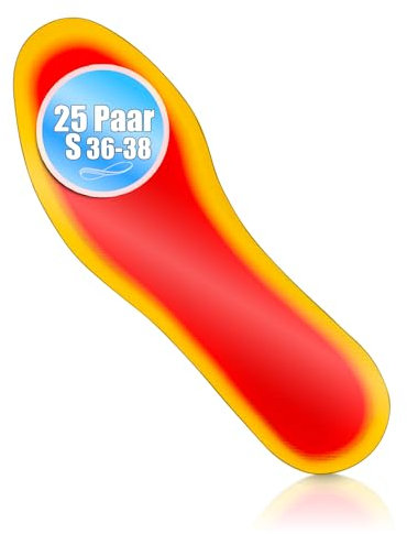 BigDean 25 Paar Fußwärmer – Sohlenwärmer für Schuhgröße 36-38 8h Wärme – ohne Strom