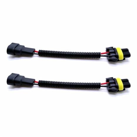 PQMIERA 2x H4 H7 H11 9005/9006 Kabelbaum-Stecker-Adapter, männlich, weiblich, Lampenfassung, Verlängerungskabel, Auto-Scheinwerfer, Nebelscheinwerfer, Kabelsatz(9005 9006)