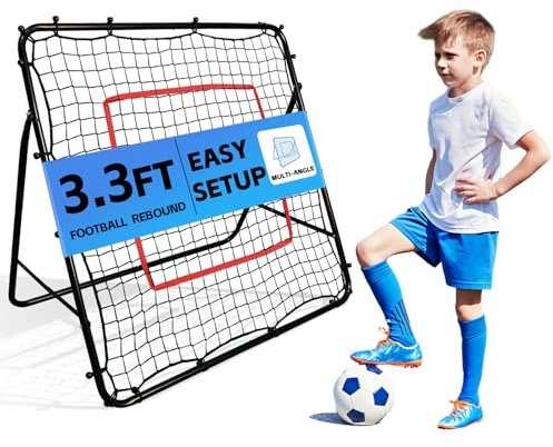 Kapler fußballtor rebounder Kickback-Rebound Netz für Kinder rückprallwand Outdoor für effektives Training 100 * 100cm