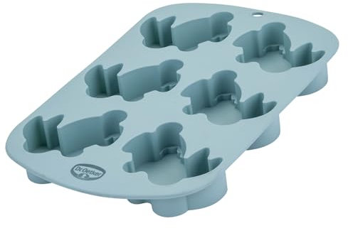 Dr. Oetker Lot de 6 moules en silicone - Mini lapins - Fabrication vintage de Pâques - En silicone platine de qualité supérieure - Vert pastel - Résistant à la température
