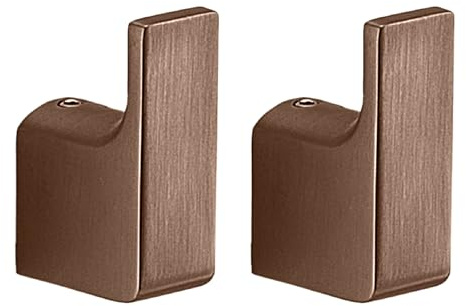 Gedy Pirenei Set mit 2 Kleiderbügeln Messing Roségold | L 2 x T 3,3 x H 5,3 cm (pro Einheit) | Messing | Wandschrauben + Dübel | Roségold | PVD