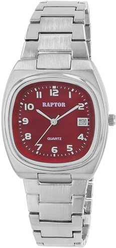 Raptor Damen Armbanduhr Analog in Silber, Gesamtlänge 23.5 cm, Edelstahlarmband – 3 ATM