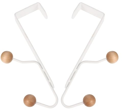 iplusmile Crochets à Vêtements Muraux Blancs Lot de 2 en Métal pour Porte et Salle de Bain, à Suspendre Chapeaux et Parapluies
