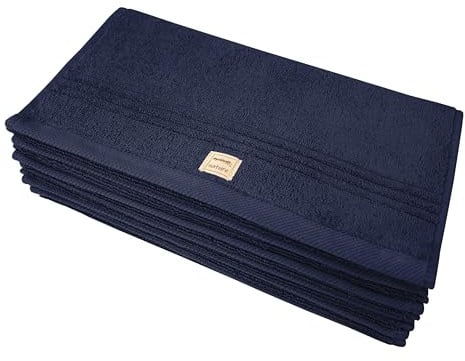 Dyckhoff Gästetücher Nature, 6er Set, GOTS Bio-Baumwolle, 30x50cm, Marine | 100% Bio-Baumwolle, 500 g/m², GOTS-zertifiziert, nachhaltig, weich und saugfähig