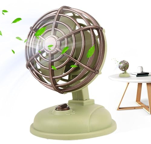 Ventilador de mesa retro - Enfriador de mesa verde, unidad de circulación de aire | Funcionamiento silencioso Flujo de aire potente Rendimiento de enfriamiento Acento