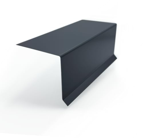 Ortgangblech Länge 200cm | Stahl verzinkt Anthrazit RAL7016 | Zuschnitt 250mm (A: 15mm + B: 155mm + C: 80mm) | Dachblech Winkelblech Kantblech