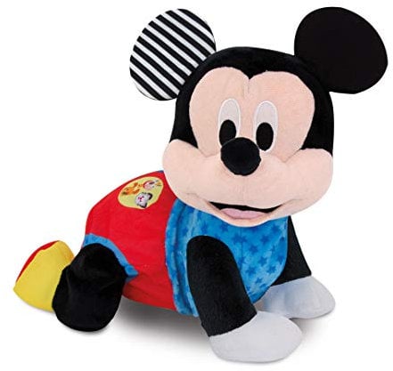 Disney Baby Clementoni - Baby Mickey Gattona con Me, Topolino Peluche per Imparare a Gattonare, Gioco Prima Infanzia Bambini 6-36 Mesi, Insegna Numeri e Versi degli Animali, Lingua Italiana, 17237