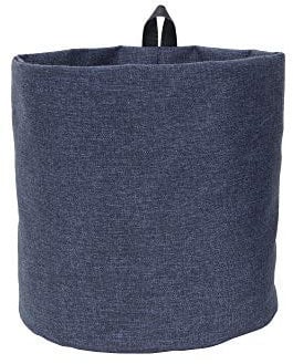 Bigso Box of Sweden Portaoggetti da appendere grande – Organizer bagno da appendere con gancio e finitura effetto lino – Cestino portaoggetti in poliestere e cartone – blu