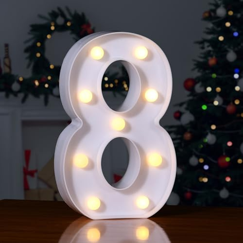 Foaky LED Light up Numbers Sign Marquee Numbers Sign for Night Light Table Decorations for Birthday Party (8)