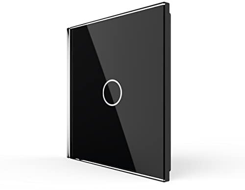 LIVOLO Glas Touch Lichtschalter Funkschalter Steckdosen Wechselschalter uvm in schwarz (nur Rahmen: VL-C7-C1-12)