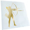 Kiwistar - Autoaufkleber - Bogenschießen Bogensport - goldchrom - 11,5x10cm - Heckscheibe Auto Aufkleber wetterfest für Kfz LKW Mofa Truck - Sticker außen selbstklebend Tuning Zubehör für Fenster