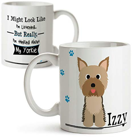 KRAFTYGIFTS Personalised Yorkie Mug Dog Funny Novelty Pet Puppy Coffee Custom Tea Cup Gift DM55