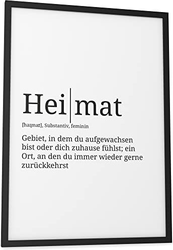 Papierschmiede® Definition: Heimat, 30x40 cm, Poster für Wohnzimmer, Schlafzimmer, Küche, Esszimmer, Wandbild Geschenk Wanddeko - ohne Rahmen